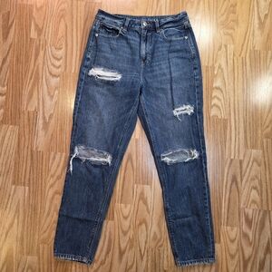 American Eagle Distressed Mom Jean Comfort Stretch Waistband Size 4